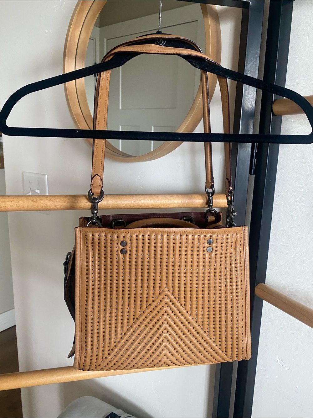 COACH: Tan Studded Women's Shoulder Bag